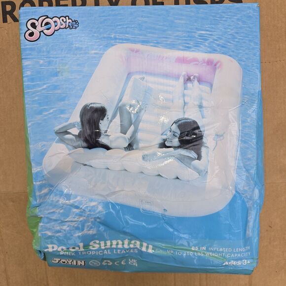 SLOOSH Inflatable Tanning Pool Lounger Float 85" x 57" Pool Floats New - Picture 4 of 6
